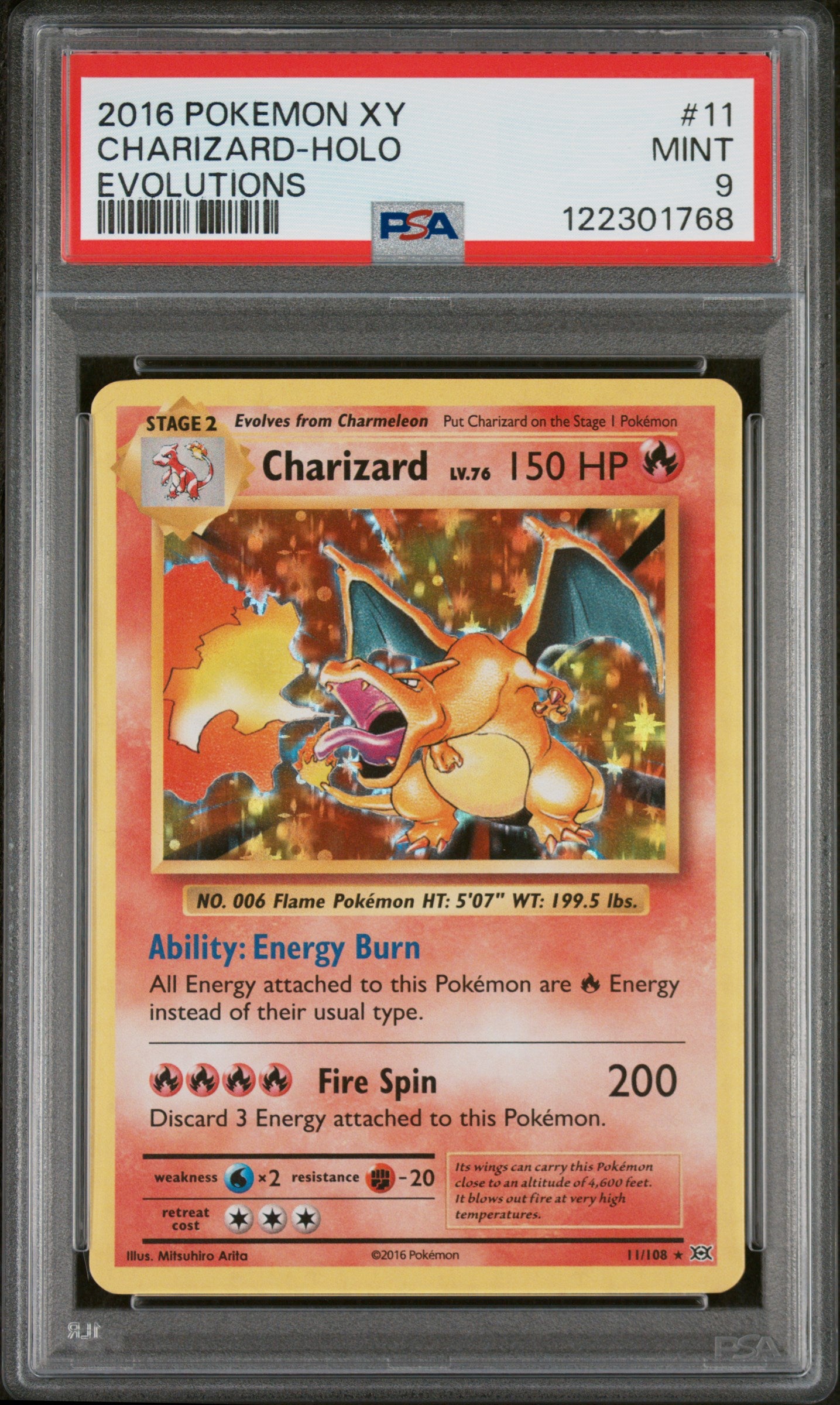 2016 POKEMON XY EVOLUTIONS #11 CHARIZARD-HOLO EVOLUTIONS