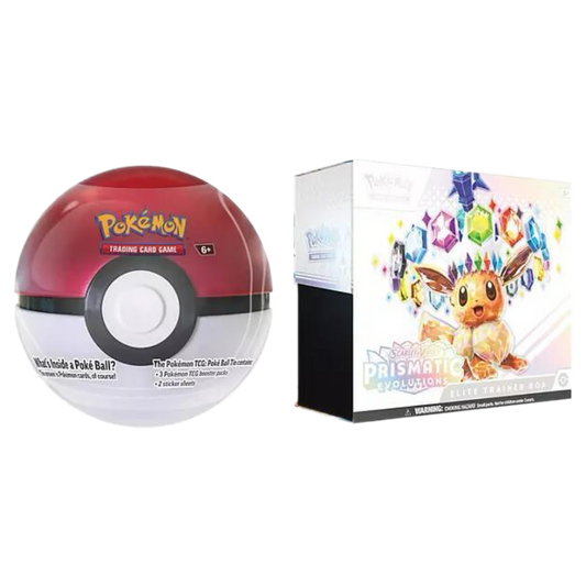 Pokemon TCG: Sam's Club Prismatic Evolutions Elite Trainer Box and Pokeball