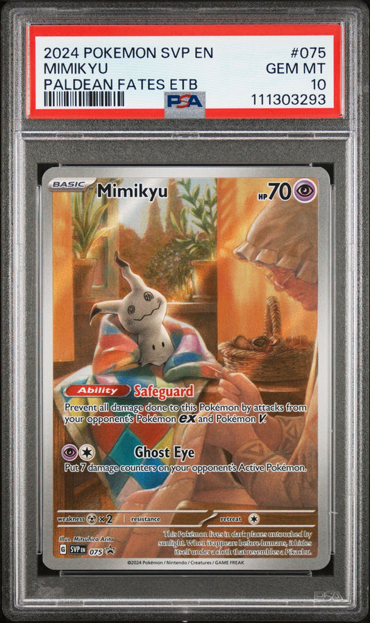 2024 POKEMON SVP EN-SV BLACK STAR PROMO 075 MIMIKYU PALDEAN FATES ELITE TRAINER BOX
