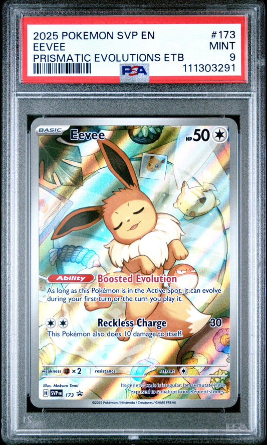 2025 POKEMON SVP EN-SV BLACK STAR PROMO 173 EEVEE PRISMATIC EVOLUTIONS ELITE TRAINER BOX