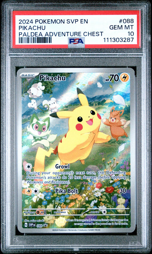 2024 POKEMON SVP EN-SV BLACK STAR PROMO 088 PIKACHU PALDEA ADVENTURE CHEST