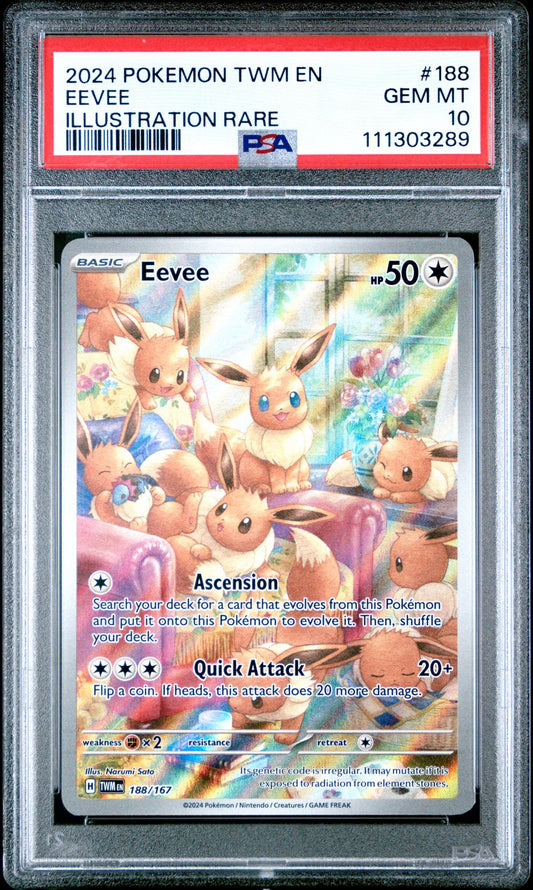 2024 POKEMON TWM EN-TWILIGHT MASQUERADE 188 EEVEE ILLUSTRATION RARE