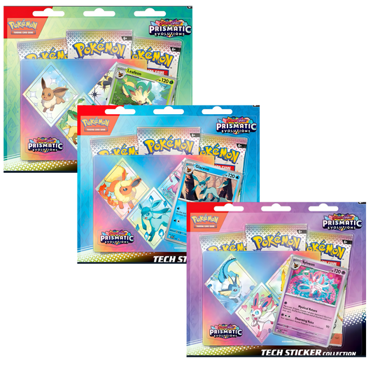 **PREORDER** Release date 1/17/2025 Pokemon TCG: Scarlet & Violet - Prismatic Evolutions Tech Sticker Collection