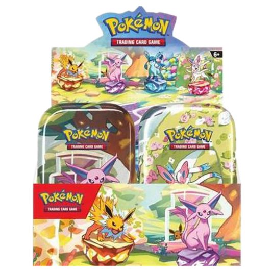 **PREORDER** Pokemon TCG: Pokemon Scarlet and Violet 8.5 Prismatic Evolutions Mini Tin (Full Display & all 8 Tins included) Release date 2/7/2025