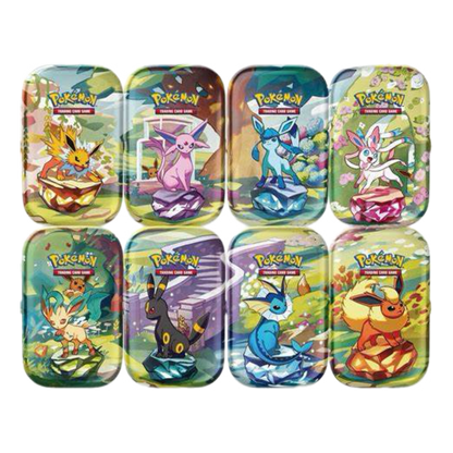 **PREORDER** Pokemon TCG: Pokemon Scarlet and Violet 8.5 Prismatic Evolutions Mini Tin (Full Display & all 8 Tins included) Release date 2/7/2025