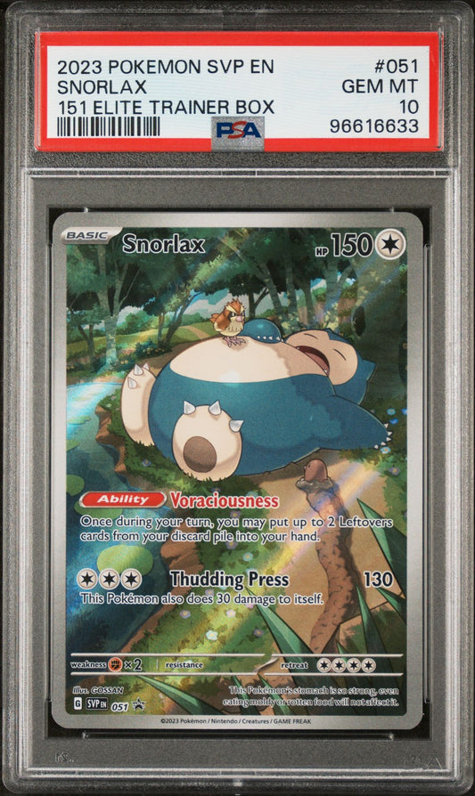 2023 POKEMON SVP EN-SV BLACK STAR PROMO 051 SNORLAX 151 ELITE TRAINER BOX