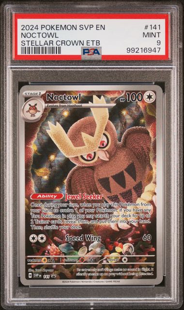 2024 POKEMON SVP EN-SV BLACK 141 NOCTOWL STELLAR CROWN ETB MINT 9