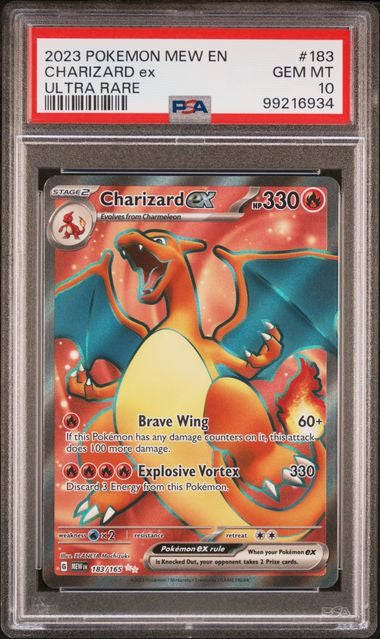 2023 POKEMON MEW EN-151
183 CHARIZARD ex ULTRA RARE
GEM MT 10