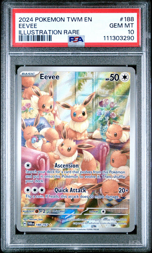 2024 POKEMON TWM EN-TWILIGHT MASQUERADE 188 EEVEE ILLUSTRATION RARE