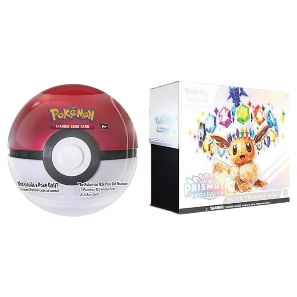 Pokemon TCG: Sam's Club Prismatic Evolutions Elite Trainer Box and Pokeball