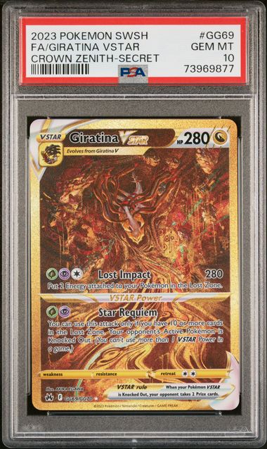 2023 POKEMON SWORD AND SHIELD CROWN ZENITH #GG69 FA/GIRATINA VSTAR CROWN ZENITH-SECRET