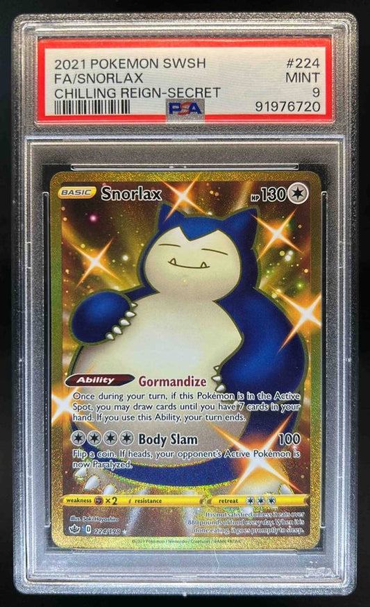 2021 POKEMON SWORD & SHIELD CHILLING REIGN #224 FA/SNORLAX CHILLING REIGN-SECRET