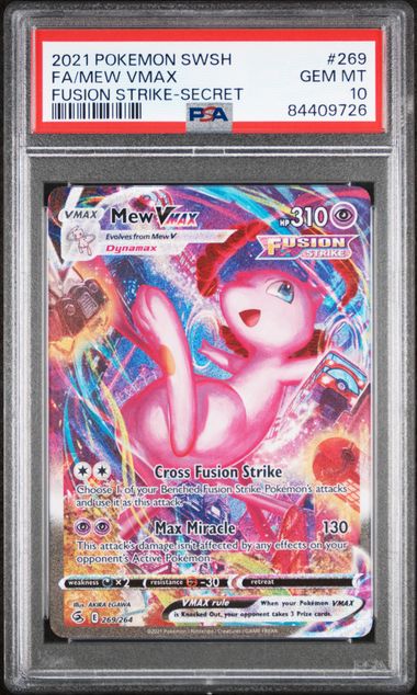 2021 POKEMON SWORD & SHIELD FUSION STRIKE #269 FA/MEW VMAX FUSION STRIKE-SECRET