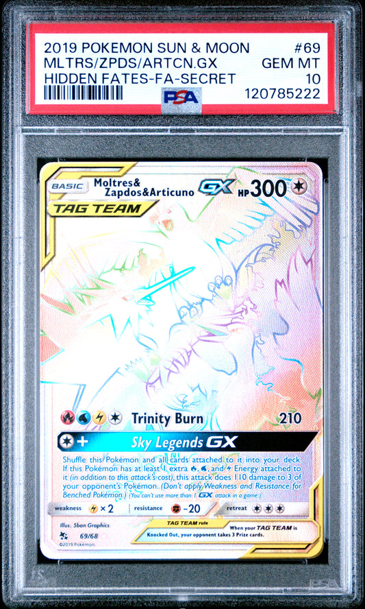 2019 POKEMON SUN & MOON HIDDEN FATES #69 MLTRS/ZPDS/ARTCN.GX HIDDEN FATES-FA-SECRET