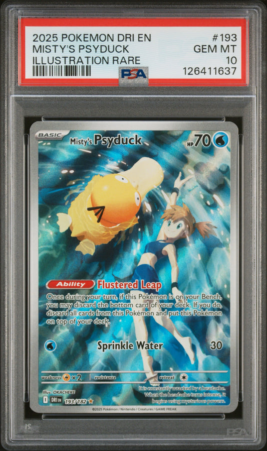 2025 POKEMON DRI EN-DESTINED RIVALS #193 MISTY'S PSYDUCK ILLUSTRATION RARE