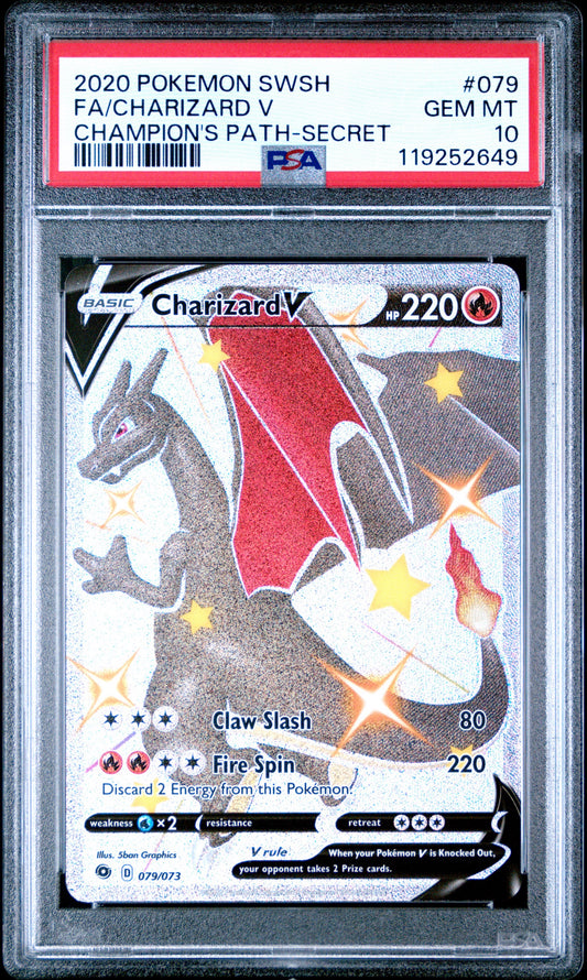 2020 POKEMON SWORD & SHIELD CHAMPION'S PATH #079 FA/CHARIZARD V CHAMPION'S PATH-SECRET