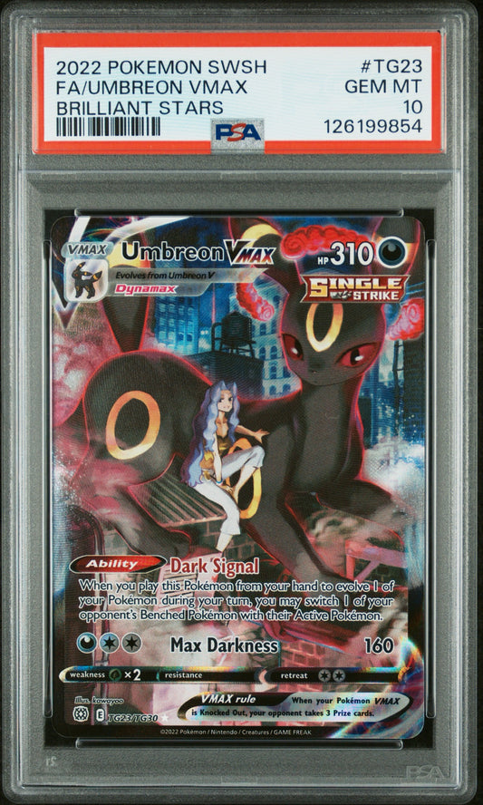 2022 POKEMON SWORD & SHIELD BRILLIANT STARS #TG23 FA/UMBREON VMAX BRILLIANT STARS